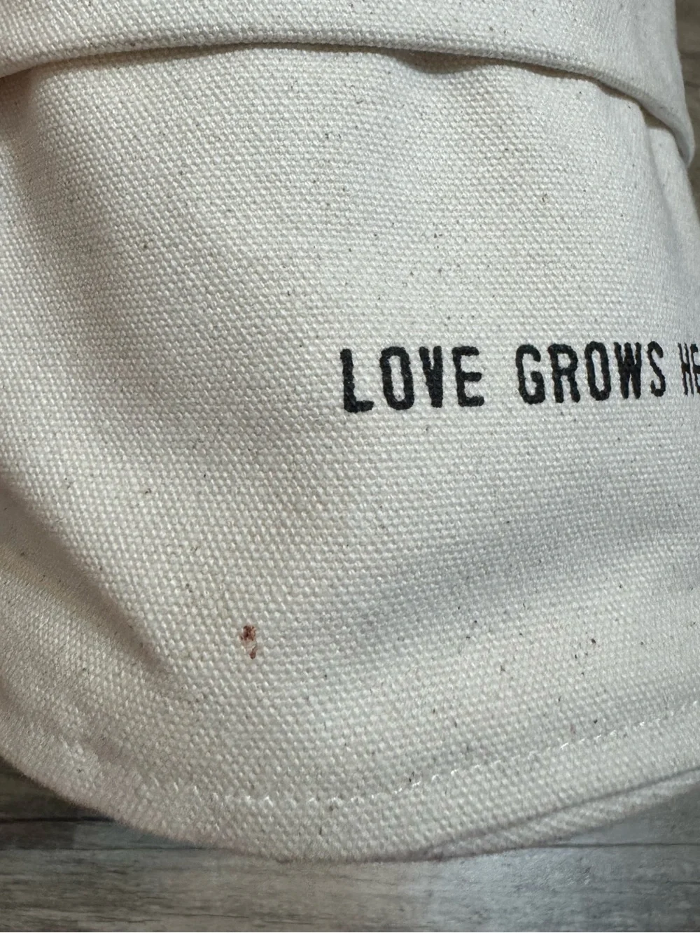 Sugarboo & Co. 'Love Grows Here' Neutral Canvas Plant/Storage Container Cream